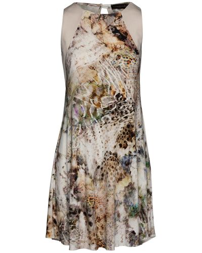 Conquista Abstract Animal Print Dress In Sand - Natural