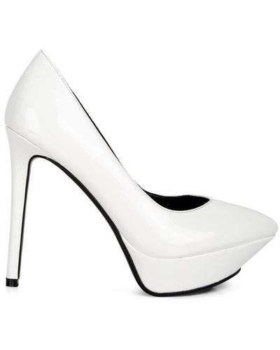 Rag & Co Rothko Patent Stiletto Sandals - White