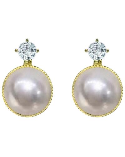 Ninemoo Celestia Zirconia & Pearl Earrings - Metallic