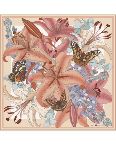 Emily Carter Neutrals The Lily Bouquet Silk Scarf - Pink