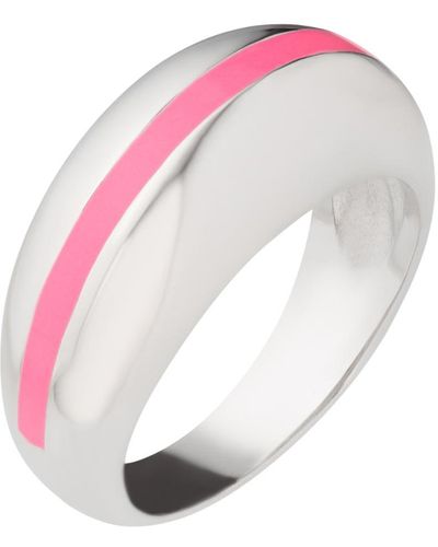 Scream Pretty Candy Stripe Dome Ring In Neon Pink