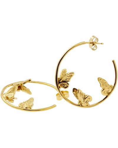 Lee Renee Butterfly Hoop Earrings - Metallic