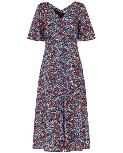 Emily and Fin Fleur Summer-garden Floral Dress - Blue