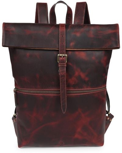 Dötch Leather Zack Rolltop Backpack - Brown