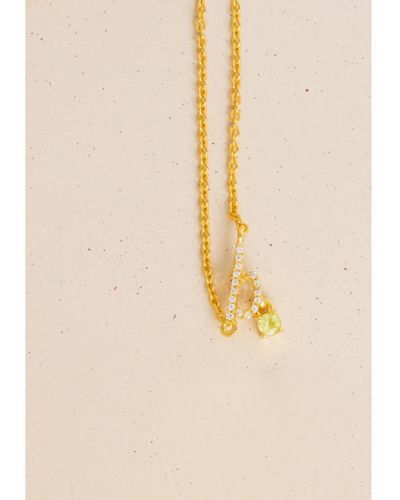 Lavani Jewels Zircon "b" Initial Necklace - Natural