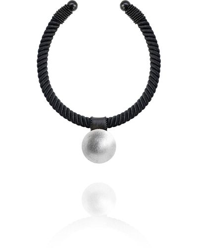 Saule Label Gaia Glam Necklace In Moonlite Shimmer - Black