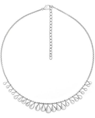 Lucy Quartermaine Solid Sterling Multi Tear Choker Style Necklace - Metallic