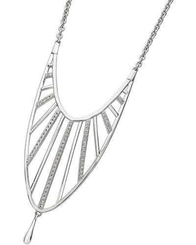 Lucy Quartermaine Art Deco Oval Long Necklace - Metallic