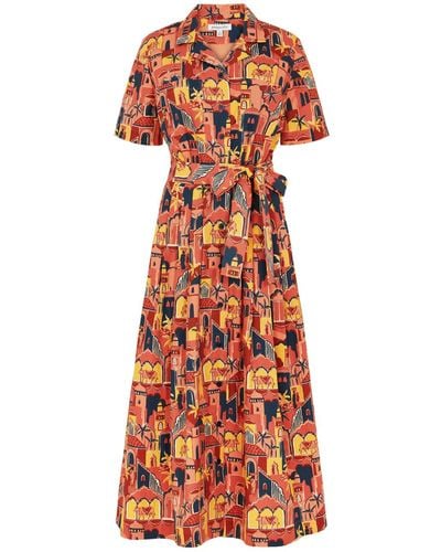 Emily and Fin May Amber City Dress Long - Orange