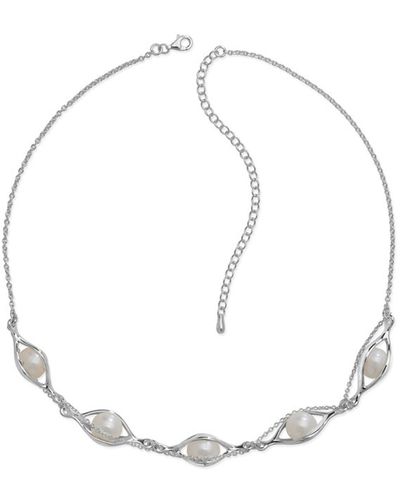 Lucy Quartermaine Couture Pearl Necklace - Metallic