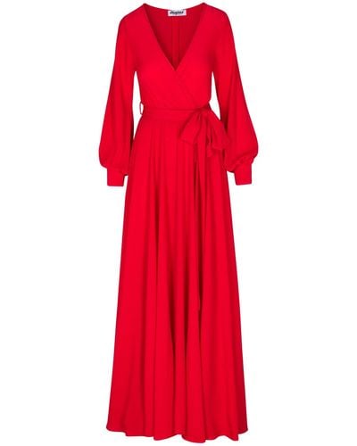 Meghan Fabulous Lilypad Maxi Dress - Red