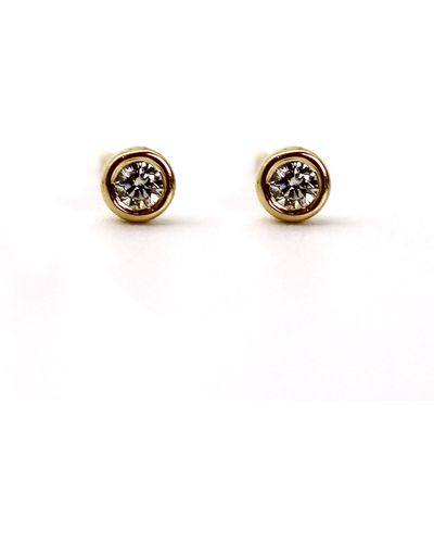 VicStoneNYC Fine Jewelry Natural Diamond Stud Earrings - Metallic