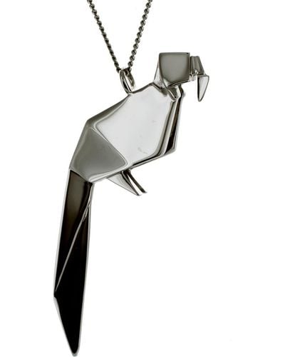 Origami Jewellery Necklace Parrot Gun Metal - Black