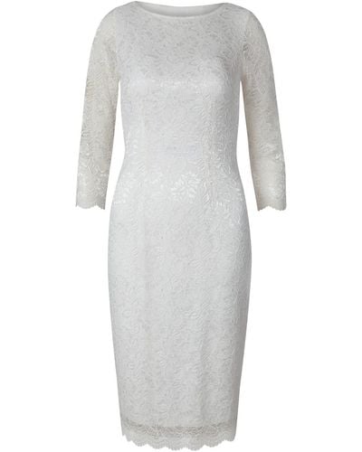 Alie Street London Katherine Wedding Lace Shift Dress In Ivory - Gray