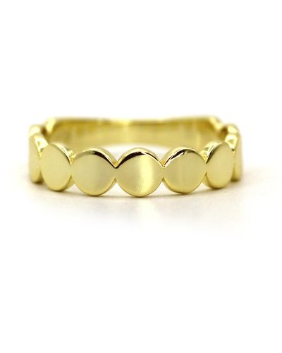 VicStoneNYC Fine Jewelry Modern Flat Dots Yellow Solid Ring