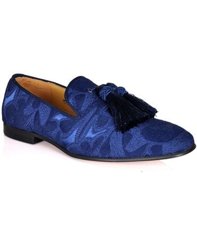DAVID WEJ Alberto Abstract Jacquard Loafers - Blue
