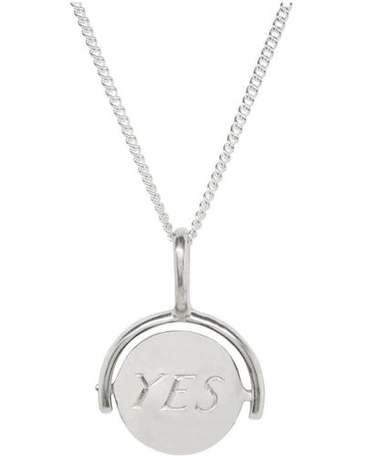 Katie Mullally Your Choice Yes Or No Circle Spinning Charm Necklace - Metallic