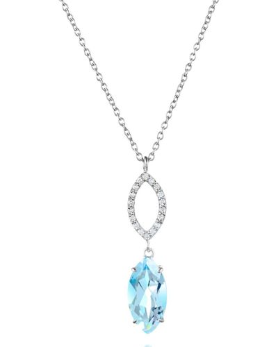 Augustine Jewels Blue Topaz & Diamond Necklace - Metallic