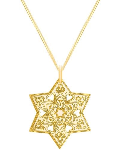 CarterGore Medium Mandala Star Pendant Necklace - Metallic