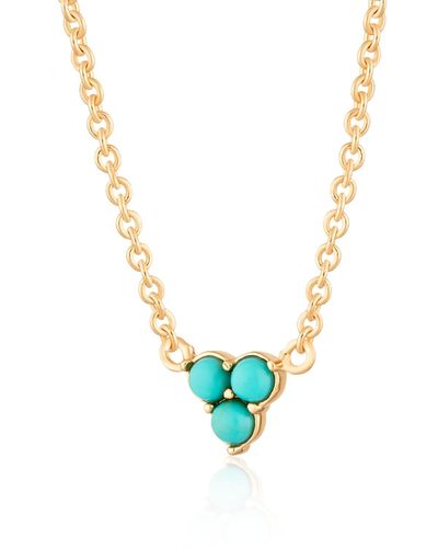 Scream Pretty Turquoise Trinity Necklace With Slider Clasp - Metallic