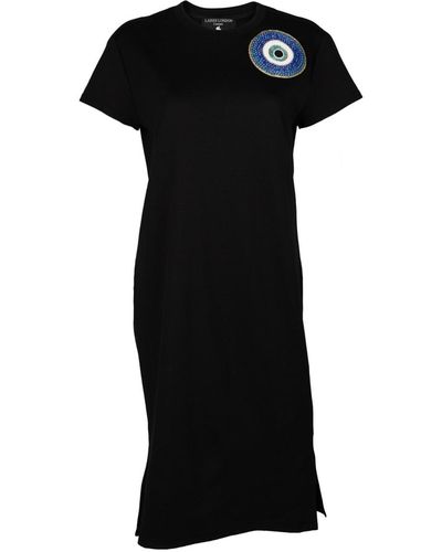 Laines London Laines Couture T-shirt Dress With Embellished Evil Eye - Black