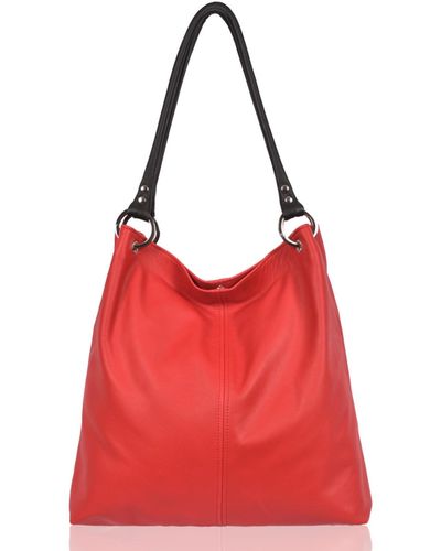Owen Barry Leather Shoulder Bag Chilli Dudley - Red