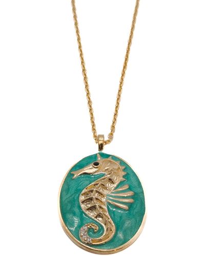 Ebru Jewelry Spirit Animal Green Seahorse Necklace