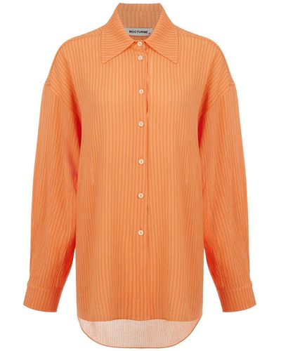 Nocturne Orange Oversized Twin Set Shirt