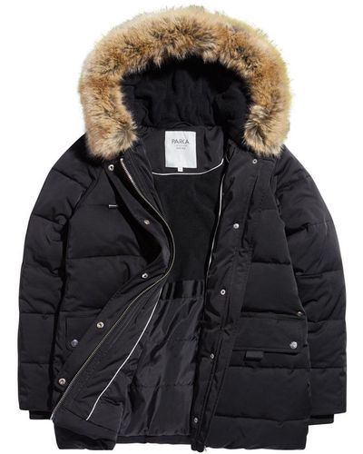 Parka London Nordic Faux Fur Parka Jacket - Black