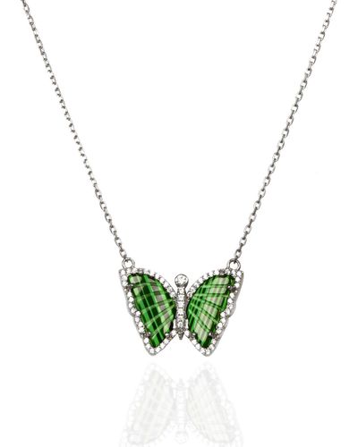 Ep Designs Malachite Butterfly Necklace - Metallic