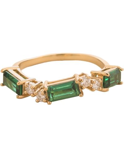 Juvetti Forma Ring In Emerald & Diamond - Multicolor