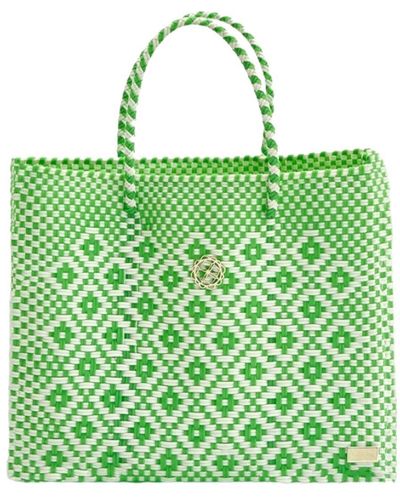 Lolas Bag Small Green Aztec Tote Bag