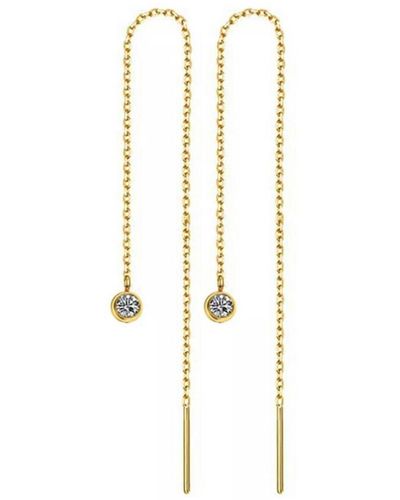 Lily Flo Jewellery Stardust Diamond Threader Earrings - Metallic