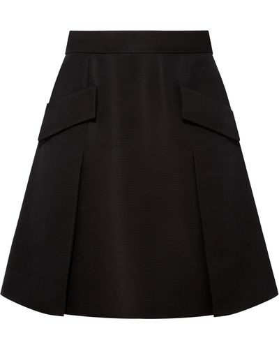 Femponiq Pleated Silk-blend Flared Skirt/ - Black