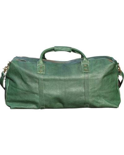 Touri Genuine Leather Holdall luggage Bag - Green