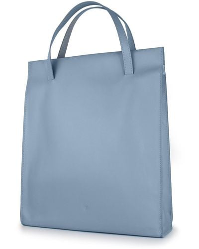 godi. Handmade Adjustable Leather Tote Bag - Blue