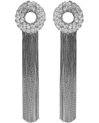 Lavish by Tricia Milaneze Clear & Sadie Handmade Crochet Earrings - White