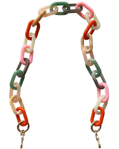 CLOSET REHAB Chain Link Short Acrylic Purse Strap In Light Multicolor - White