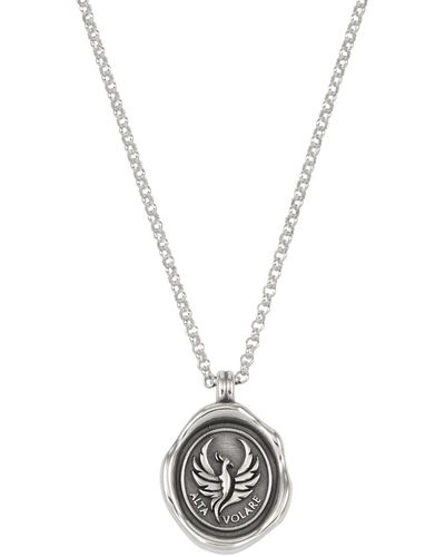 Dower & Hall S Fly High Phoenix Talisman Necklace - Metallic