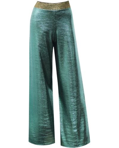 Me & Thee Love Is Blind Metallic Trousers - Green