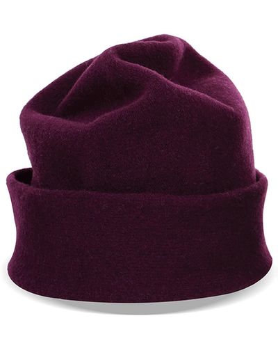 Justine Hats Dark Purple Wool Beanie