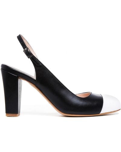 Ginissima And White Coco Slingback Shoes - Black