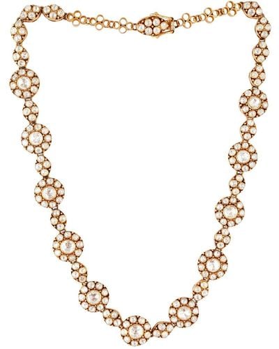 Artisan Natural Uncut Diamond Necklace 18k Yellow Gold Handmade Jewelry - Metallic