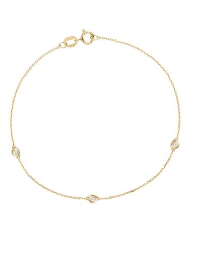 Lily Flo Jewellery Starlight 3 Diamond Station Bracelet - Metallic