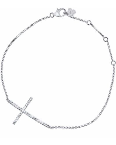 Cosanuova Diamond Cross Bracelet 18k White Gold - Metallic