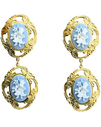 The Pink Reef Double Portrait Cameo Drops In Baby - Blue