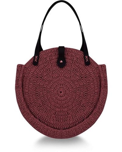 Peraluna Kai Bag Hand Knitted Shoulder Bag / Pale Brick Colour - Red