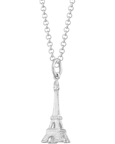 Lily Charmed Sterling Eiffel Tower Necklace - Metallic