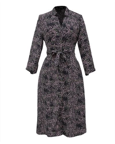 Smart and Joy Minimalist Printed Tea Dress - Black