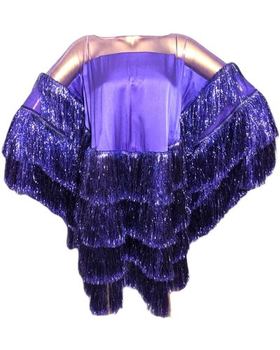 Julia Clancey Luxe Kitty Violet Frou Dress - Purple
